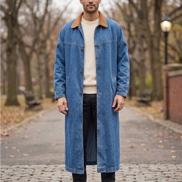 essentials by d.s.i Other - Vintage Essentials by D.S.I Mens collection Full length rugged denim duster coat